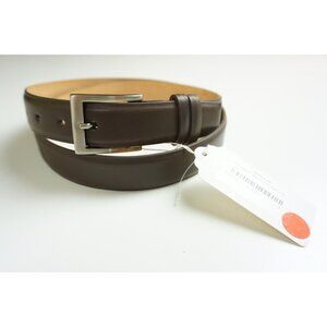 W. Kleinberg Made in America Dark Brown Semi Matte Calf 1 1/4” Belt Sz 42 NEW